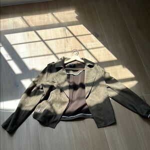 Large Olive Green Suede Jacket